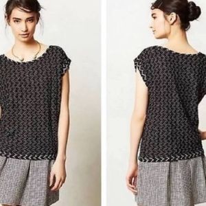 Anthropologie Textured Boxy Knit Tee